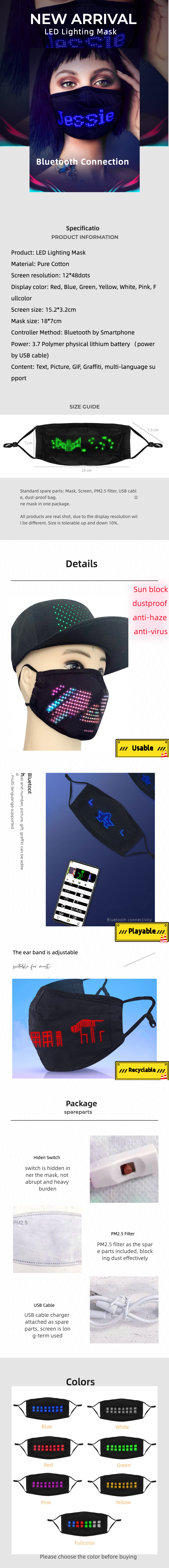 Led lighting mask