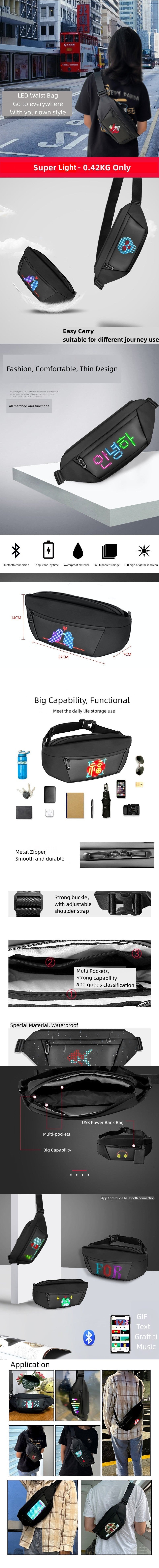 LED Waist Bag Bluetooth Control